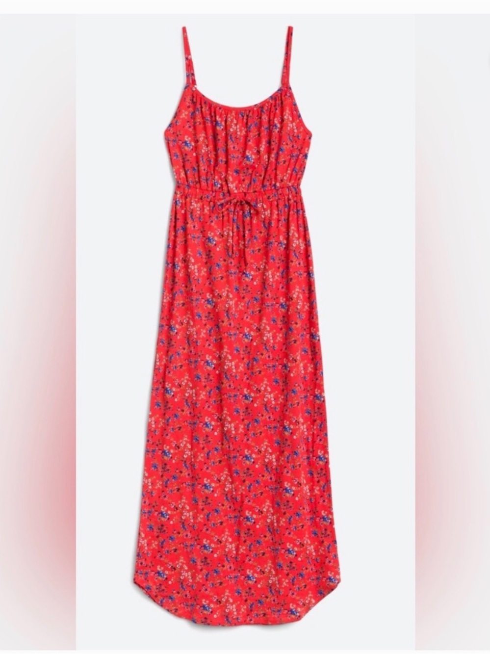 nine britton Red Floral Maxi Dress